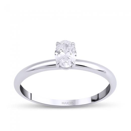 Oval 0.20 Karat Tektaş Yüzük