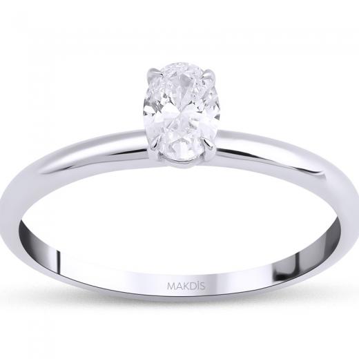 Oval 0.20 Karat Tektaş Yüzük