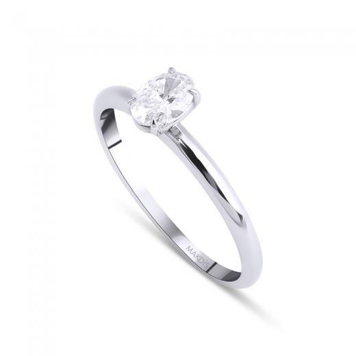 Oval 0.20 Karat Tektaş Yüzük
