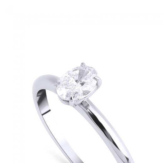 Oval 0.20 Karat Tektaş Yüzük