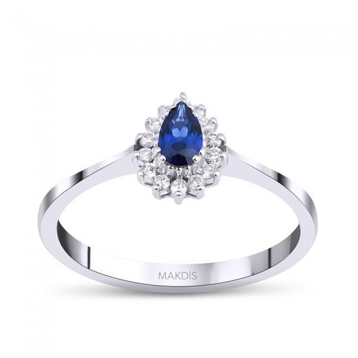 0.34 Karat Safir Yüzük