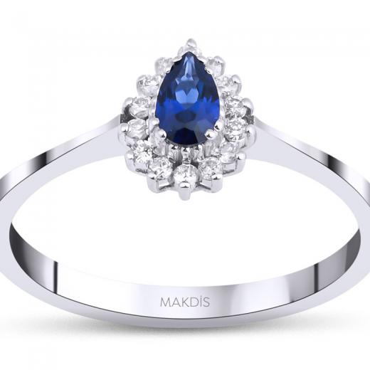 0.34 Karat Safir Yüzük