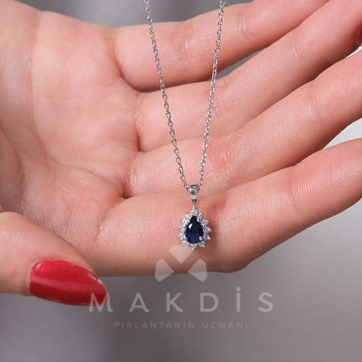 0.47 Karat Safir Kolye