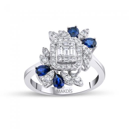 1.41 Karat Baget Safir Yüzük