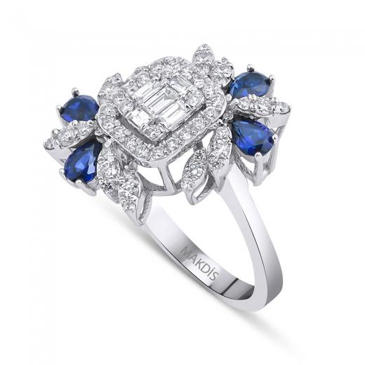 1.41 Karat Baget Safir Yüzük