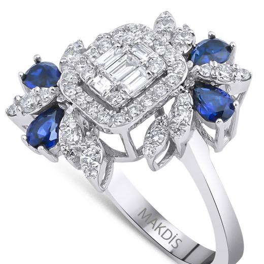1.41 Karat Baget Safir Yüzük