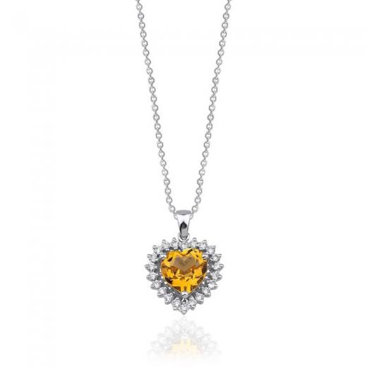 1.82 Karat Pırlantalı Kalp Kolye