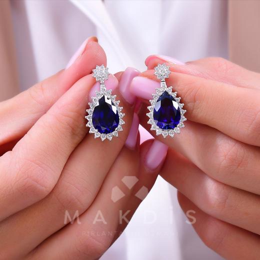 15.95 Karat Safir Küpe