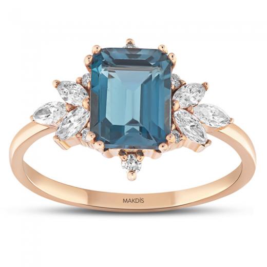 2.18 Karat London Blue Yüzük